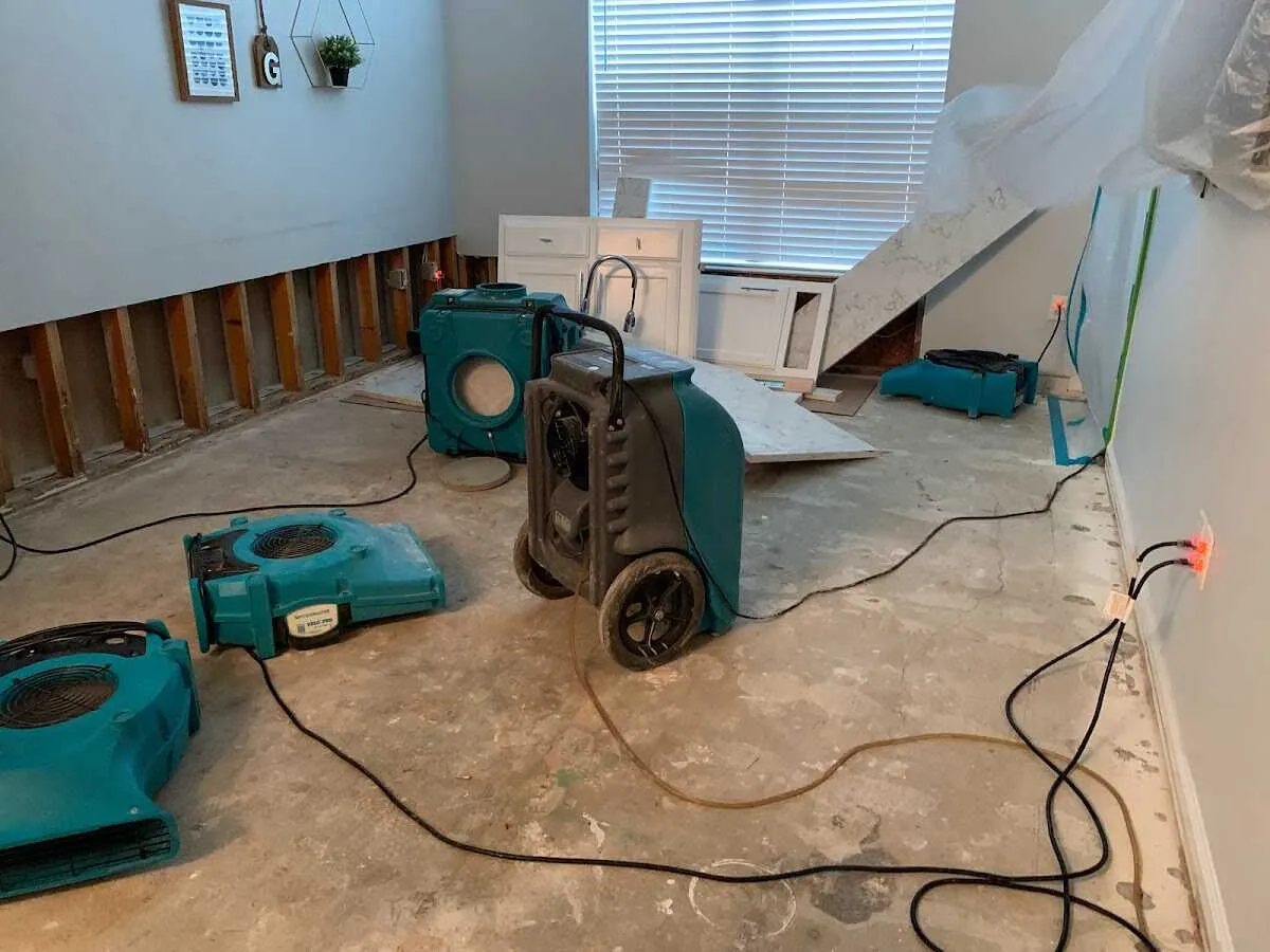 Dehumidifier in flood-cut room for Water Extraction & Removal in Rawlins